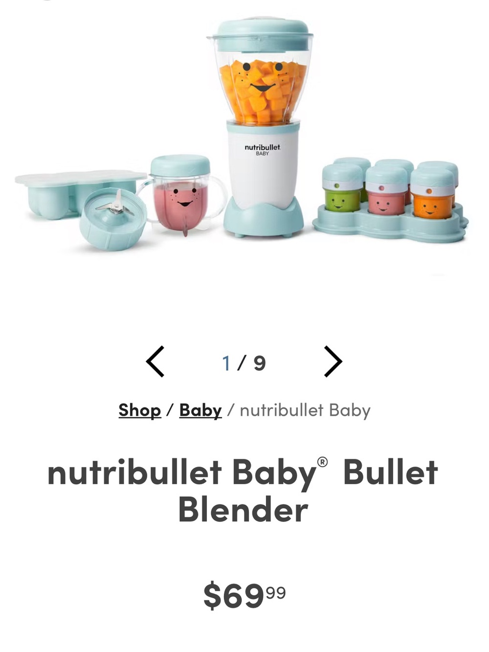 nutribullet Baby Bullet Blender in Light Blue-  NEW!